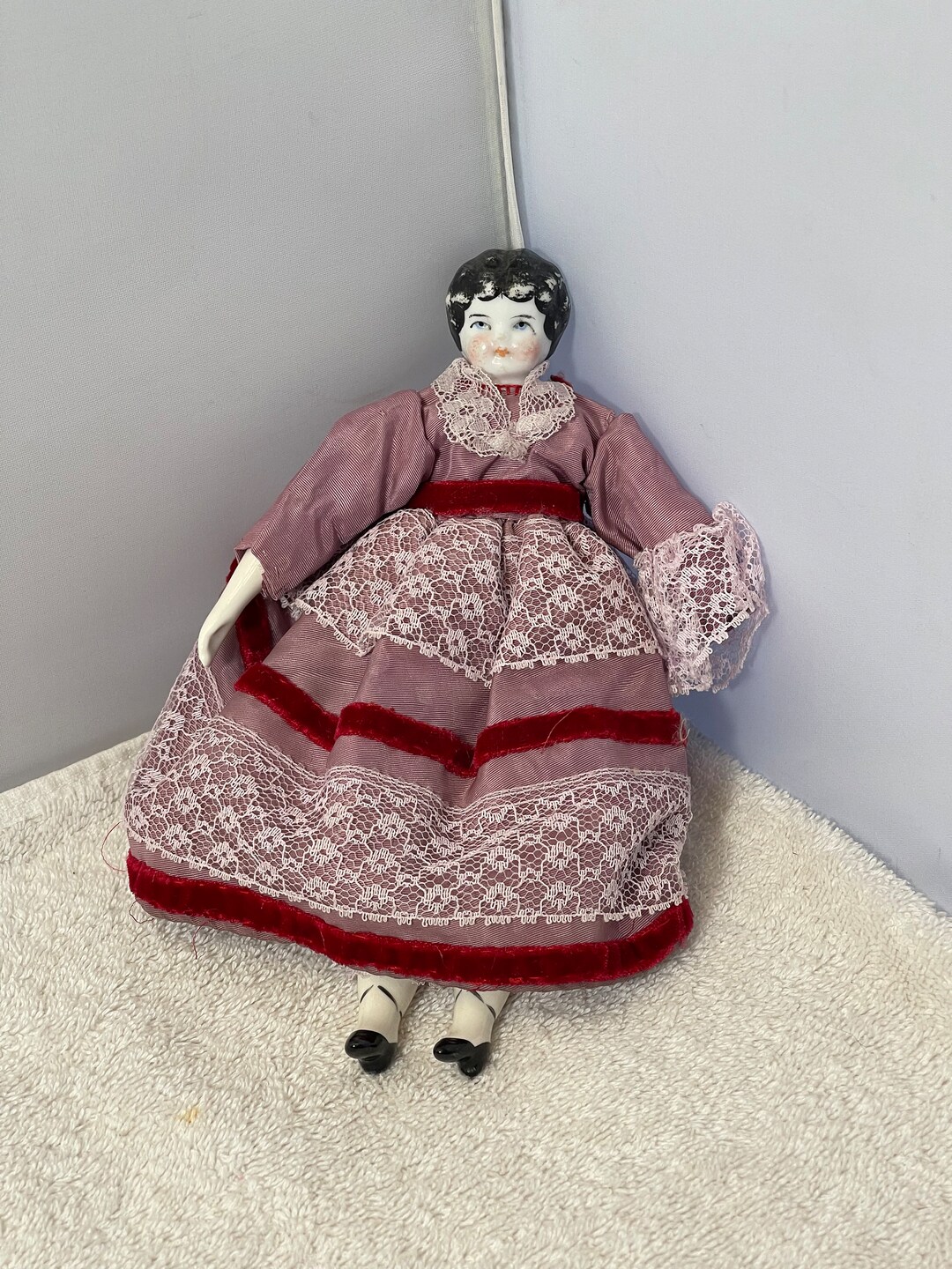 Vintage China Head Doll 7.5 Tall Etsy