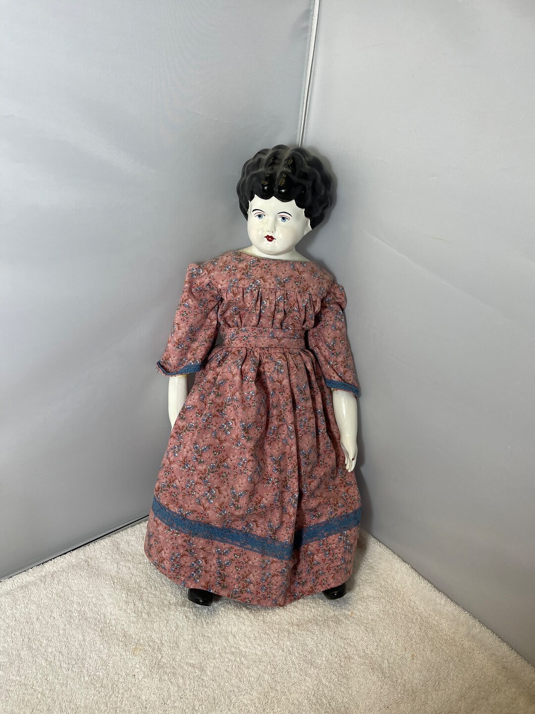 Vintage China Head Doll Reproduction 19 Tall Etsy