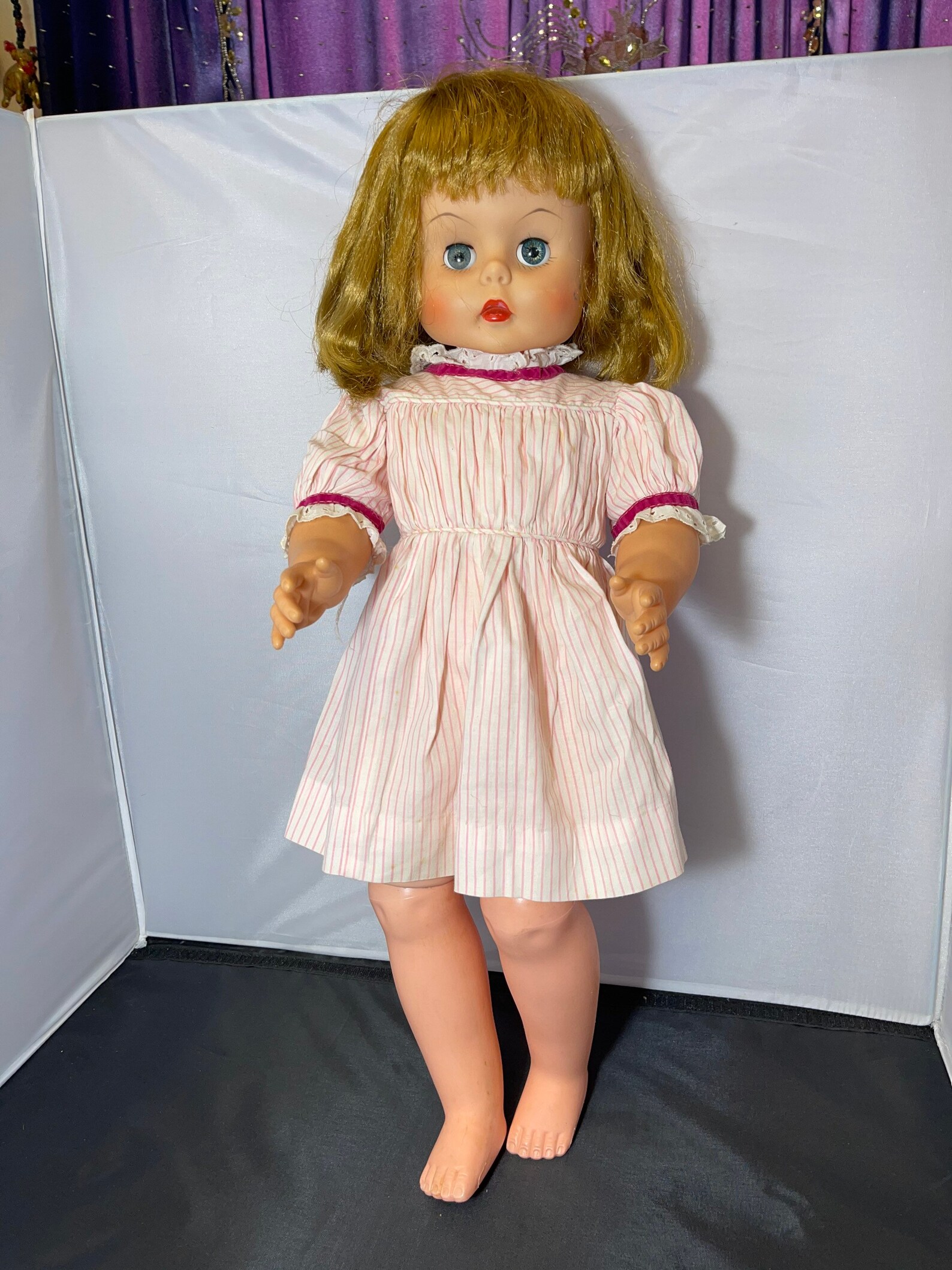 Vintage Girl Doll Jointed Knees 24 Tall Etsy
