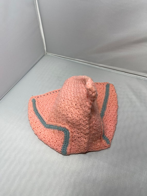 Vintage Baby Crochet Hat Pink - image 10