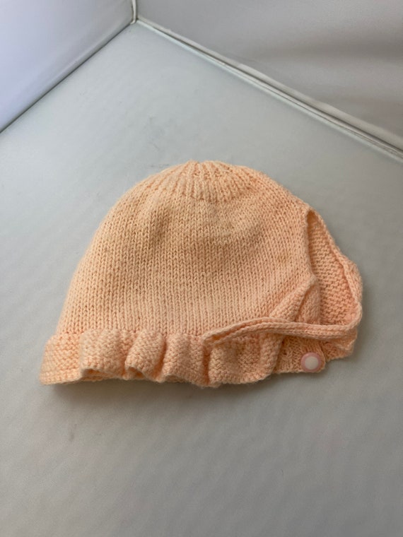 Vintage Baby Crochet Hat Pink - image 8