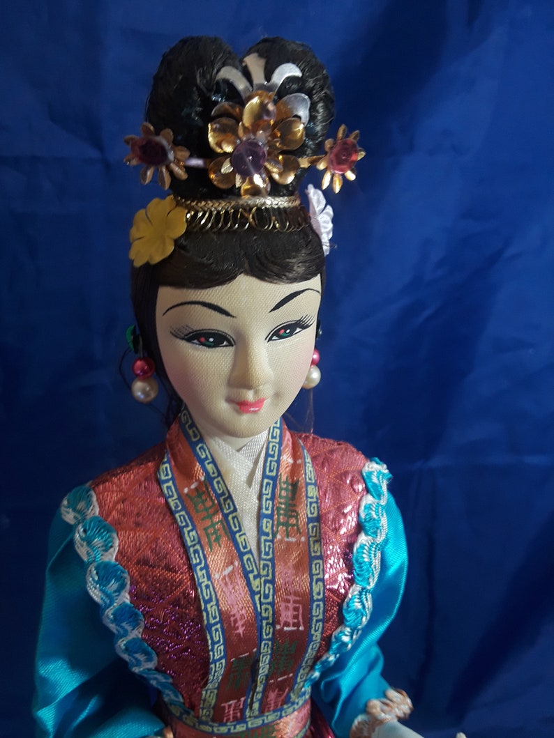Vintage Broidere Geisha Cloth Doll 16 Tall Etsy