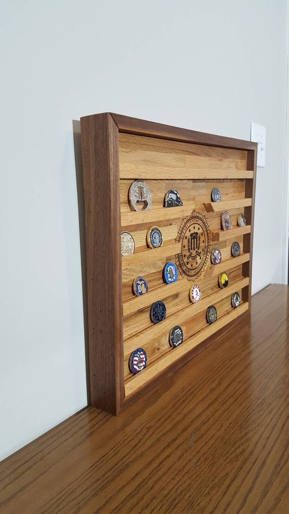 Custom Engraved Military/challenge Coin Rack 55 Coins Etsy