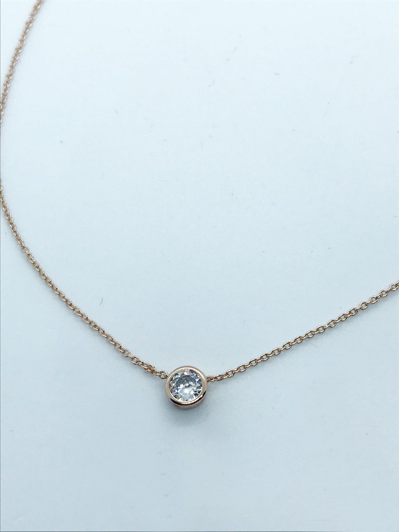 anniversary gift jewelry dainty rosegold necklace with cubic jewelry gift for mom silver necklace with small cubic