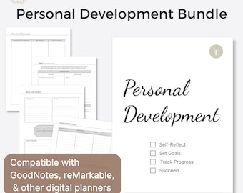 Personal Development Bundle, Digital Planner Inserts (Prinatble PDF Template)