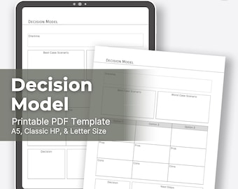 Decision Model, Problem Solving Planner Insert (Printable PDF Template)