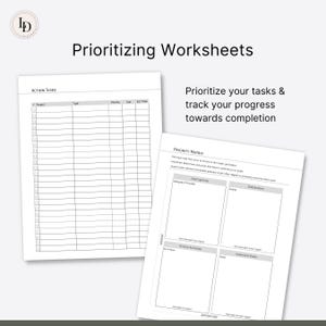 Prioritizing Worksheets, Time Management Digital Planner Inserts ...