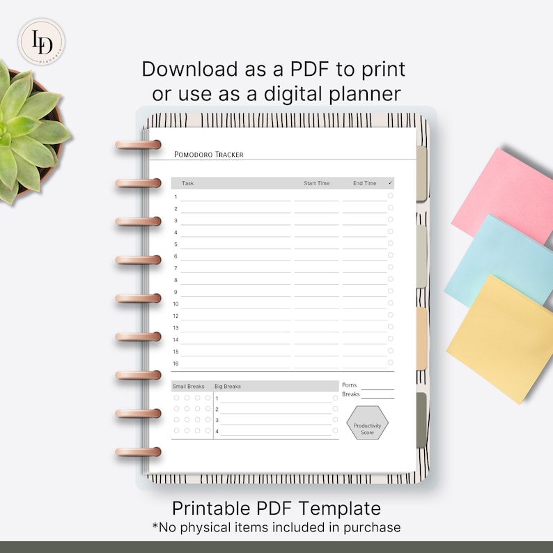 Pomodoro Tracker, Time Management Planner Insert (printable PDF ...