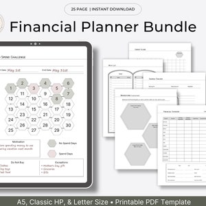 Financial Planner Bundle, Life Binder Inserts | Printable PDF Template | Digital Download