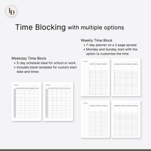 Time Management Tools, Digital Planner Inserts (printable PDF Template ...