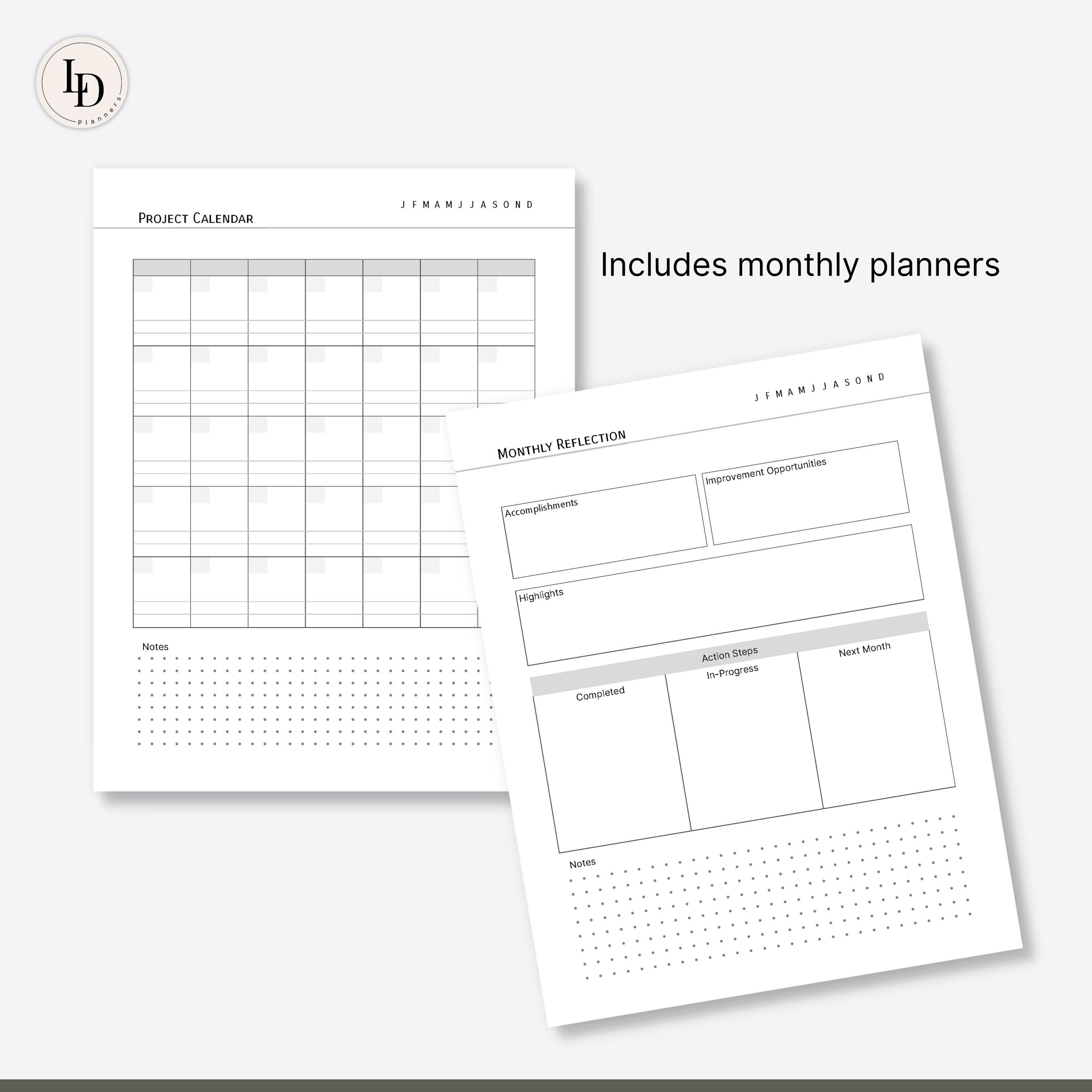 Project Management Tools, Digital Planner Inserts (printable PDF ...