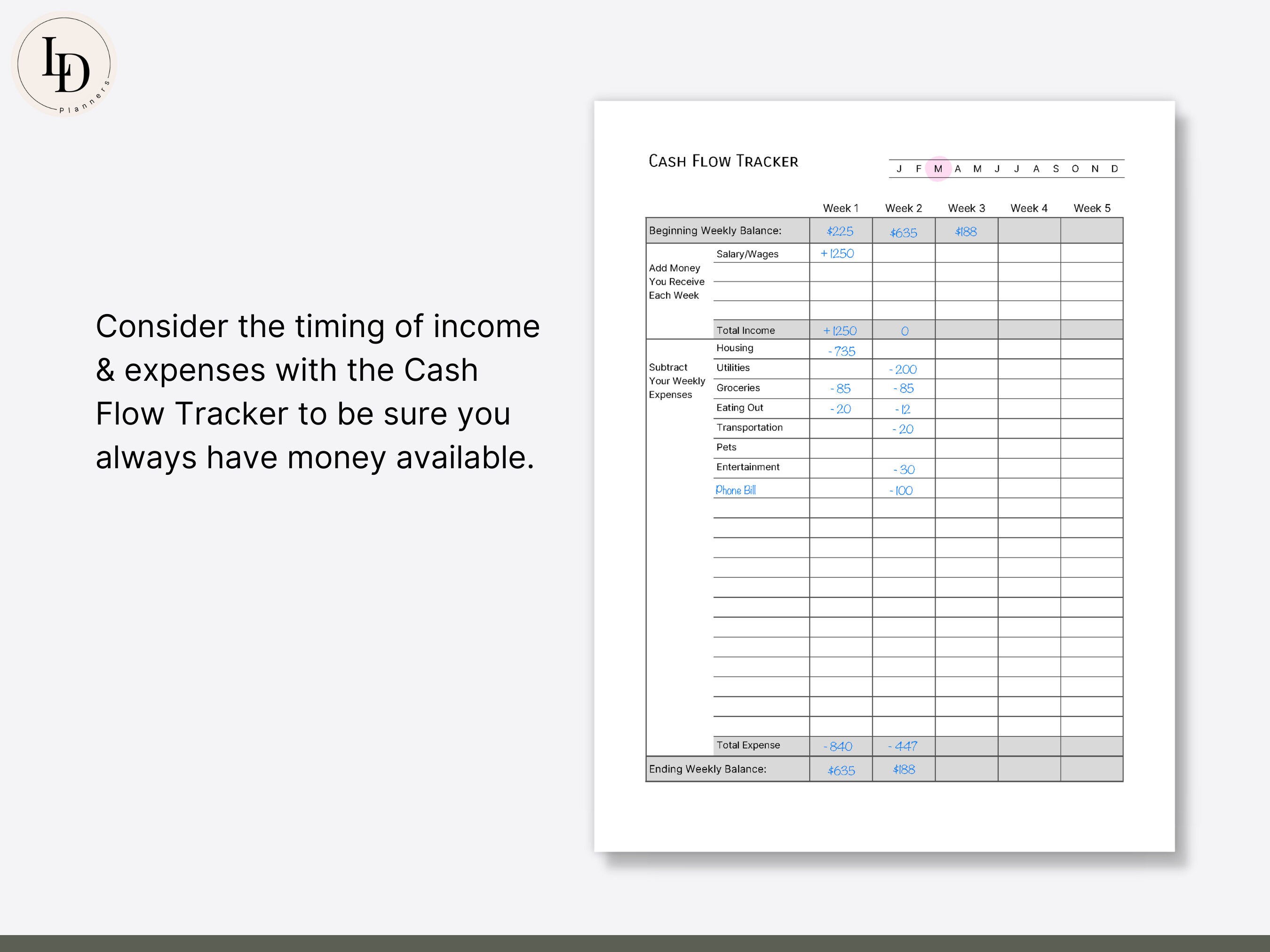 Personal Budget Printable PDF Template Instant Digital Download - Etsy