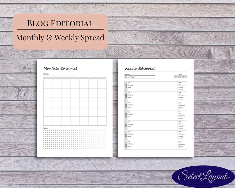 Blog Editorial Planner Printable PDF Template Digital | Etsy