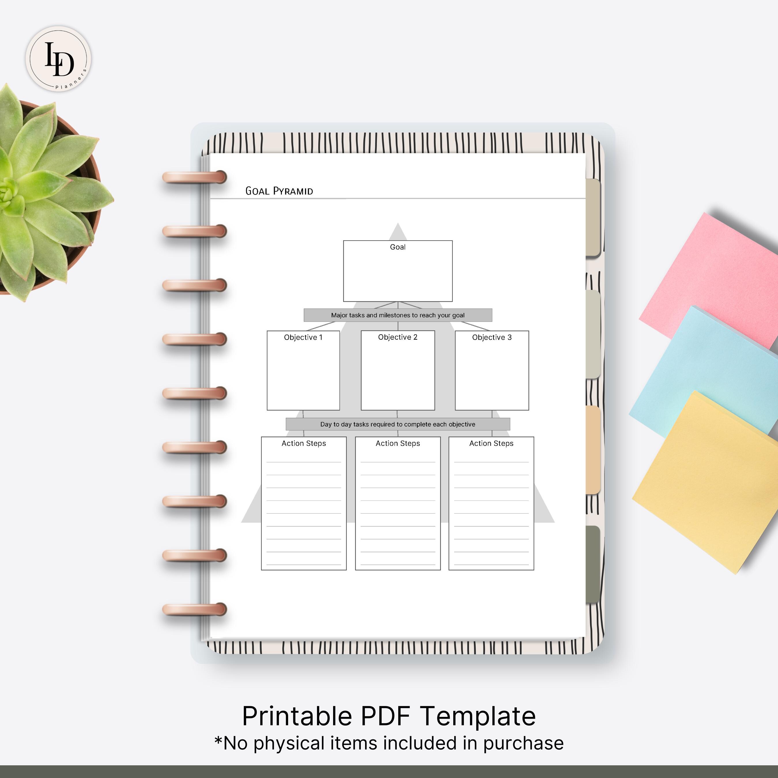 Goal Pyramid Template.pdf Goal Pyramid, Digital Planner Insert (printable PDF Template) - Etsy