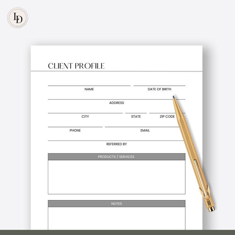 Client Profile Worksheet | Small Business CRM System | Digital Planner ...