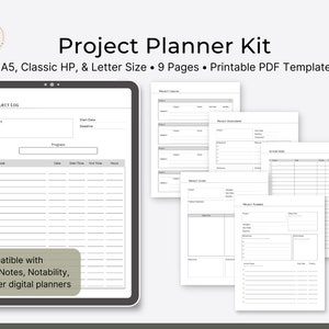 Project Planner Kit printable PDF Template - Etsy