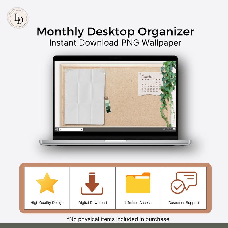 Cork Bulletin Board Desktop Organizer 20232024 Neutral Etsy