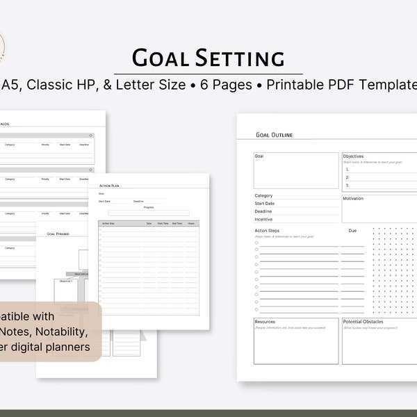 Goal Setting Kit (Printable PDF Template)