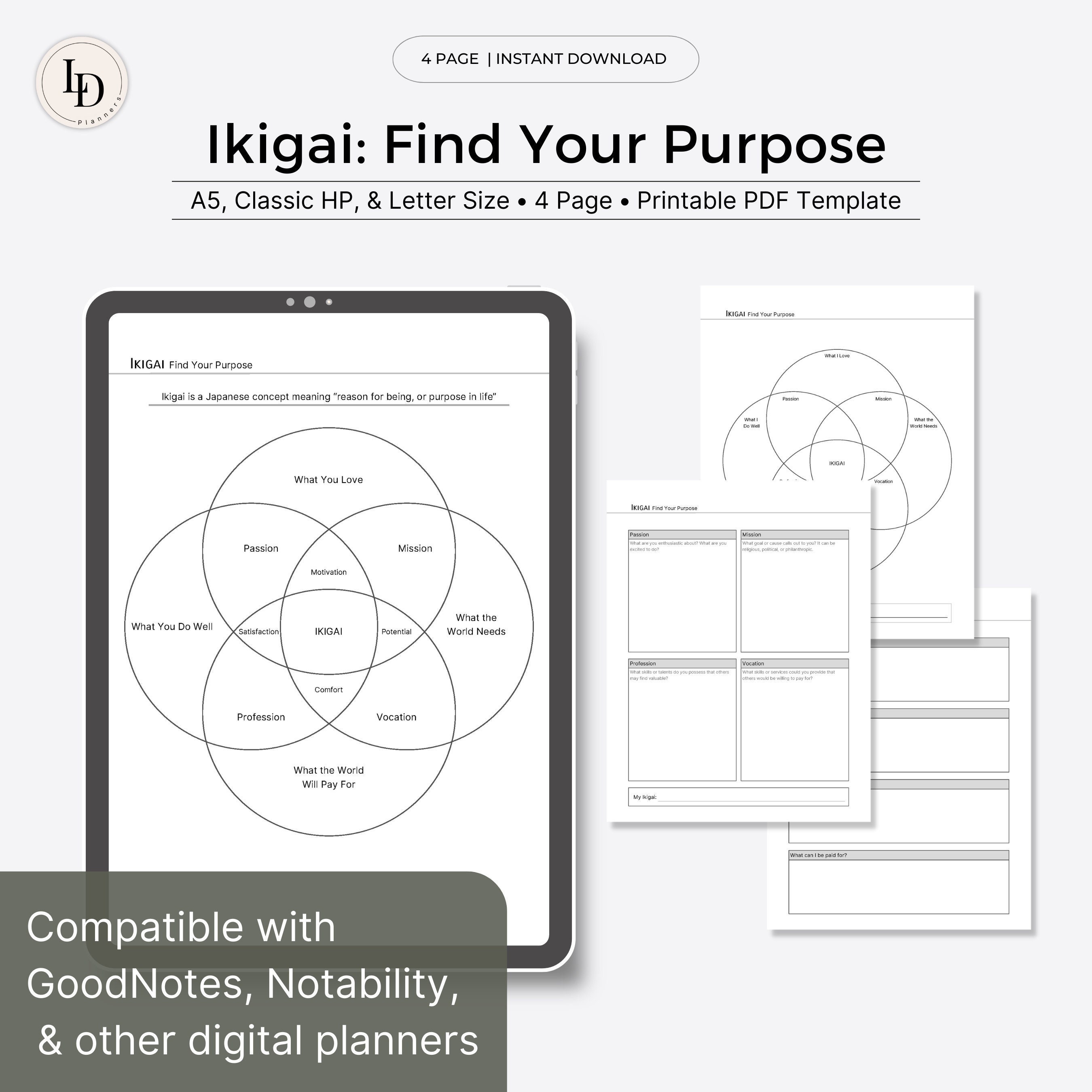 Ikigai Worksheet Ikigai Worksheets &amp; Ikigai Chart