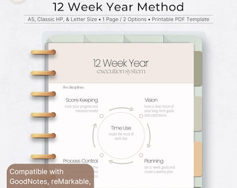 12 Week Year Infographic | Productivity Principles & Disciplines (Printable PDF Visual Guide)