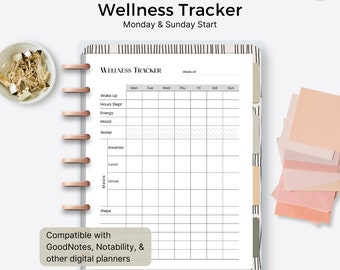 Wellness Tracker | Health Management Tools | Digital Lifestyle Planner Insert (Printable PDF Template)