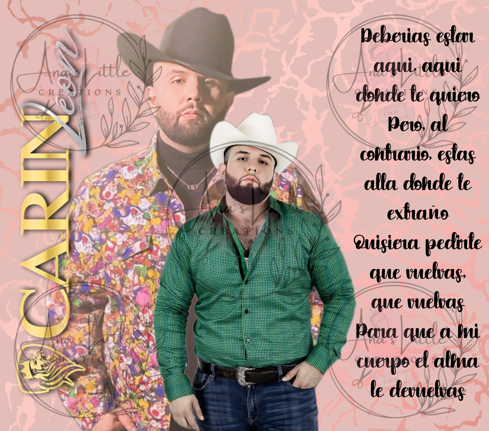 Carin Leon Tumbler Wrap, Carin Leon PNG, Carin Leon 20 Oz Straight