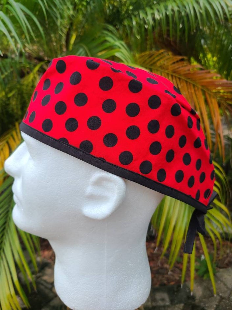 Springtime Pattern Surgical Scrub Cap Honey Bee Scrub Cap Floral Print Scrub Cap Summer Themed Scrub Caps Ladybug Tieback Scrub Hat PPE