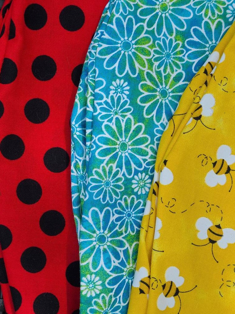 Springtime Pattern Surgical Scrub Cap Honey Bee Scrub Cap Floral Print Scrub Cap Summer Themed Scrub Caps Ladybug Tieback Scrub Hat PPE