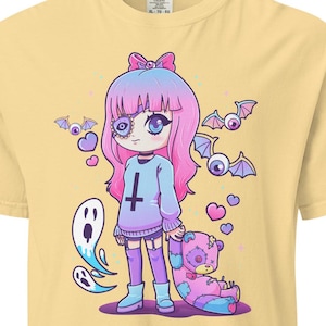 Comfort Colors Pastel Goth Shirt For Women Pastel Goth Girl Teddy Bear Shirt Harajuku Clothing Creepy Shirt For Her Goth Kawaii Pastel Shirt