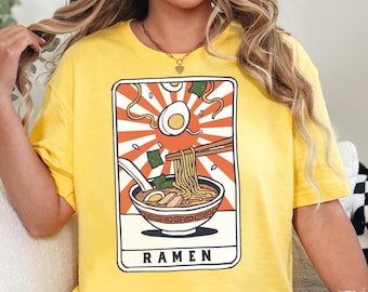 Tarot Card Ramen Shirt Dark Academia Japanese Food Ramen Noodles Kawaii Clothes