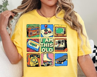 I Am This Old Retro Shirt 80s 90s Cassette Tape Birthday Gift For Dad