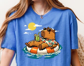 Summer Capybara Shirt Family Vacation Summer Vibes T-Shirt Girls Trip