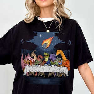 Prehistoric Last Supper Shirt - Dinosaurs Last Dinner Tee - Funny Christian Unisex T-Shirt