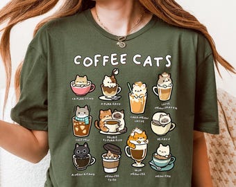 Coffee Cats Shirt Funny Cat Gifts Caffeine Club Meme Cats Gift Love You Latte