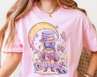 Pastel Goth Plague Doctor Shirt Cutecore Renaissance Faire T-Shirt Medieval Harajuku Gothic Clothes