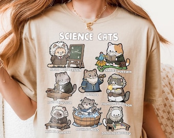 Funny Cat Shirt Science Cats Phd Graduation Gift for Science Teacher Lab Tech Student