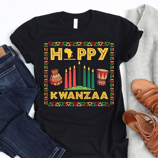 Feliz Kwanzaa / Kinara / Siete Velas Principios / Kwanzaa Portavelas / Afroamericano