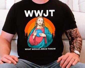 Chemise de disc golf Que Jésus voudrait-il jeter, cadeau de golf frisbee drôle trou d'un coup