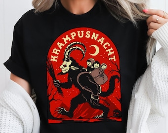 Gruss Vom Krampus Shirt Horror Gothic Christmas Monster Shirt Winter Solstice Mythical Creature