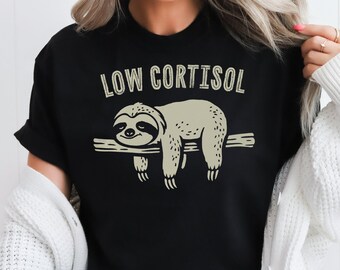 Low Cortisol Sloth Shirt Cortisol Detox Diet Nervous System T-Shirt