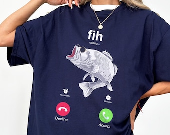 Funny Fishing Shirt Fih Calling Meme Fish T-Shirt for Anglers Sarcastic Gift For Fisherman