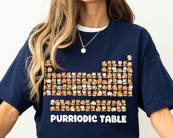 Funny Periodic Table Cat Shirt Chemistry Gift for Teacher Science Cat Meme