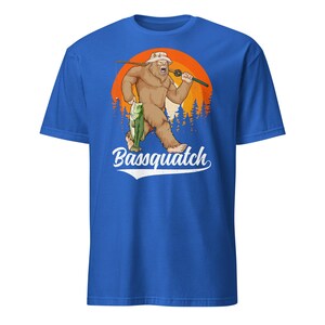 Bass Bigfoot Shirt Funny Fishing Sasquatch Shirt Bassquatch Monster Hunter Cryptid Gift Royal
