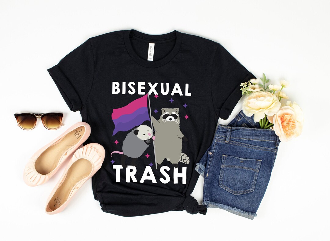 Bisexual Trash Gay Pride Shirt Raccoon Opossum Lgbt Flag Etsy