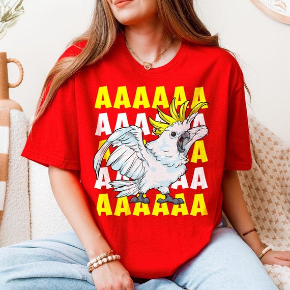 Screaming Cockatoo Tshirt - Funny Cockatiel Parrot Shirt - Unisex Tee