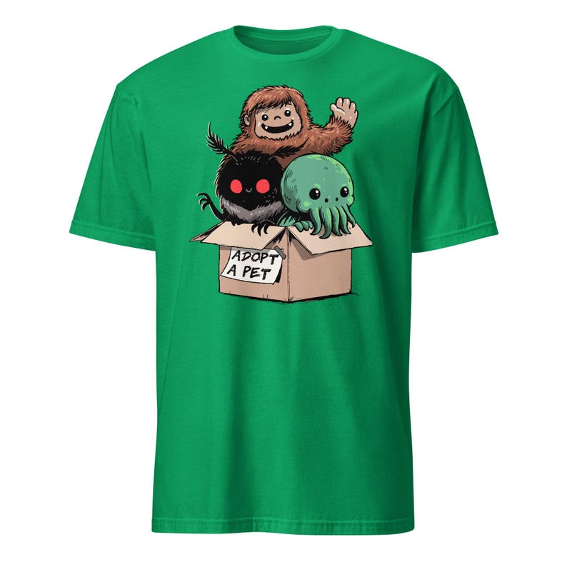 Adopt a Cryptid Shirt Funny Bigfoot Gifts for Monster Hunter Weird Stuff Folk Horror Shirt Irish Green
