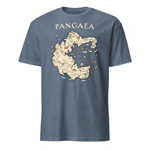 Koszulka z mapą świata Pangea, prezent dla archeologa Pangea, koszulka z globalnym ociepleniem i geologią Heather Indigo