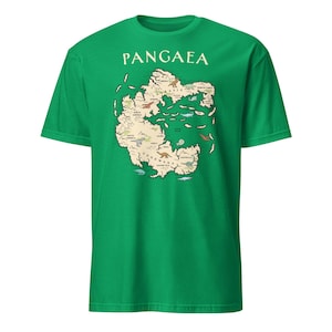 Koszulka z mapą świata Pangea, prezent dla archeologa Pangea, koszulka z globalnym ociepleniem i geologią Irish Green