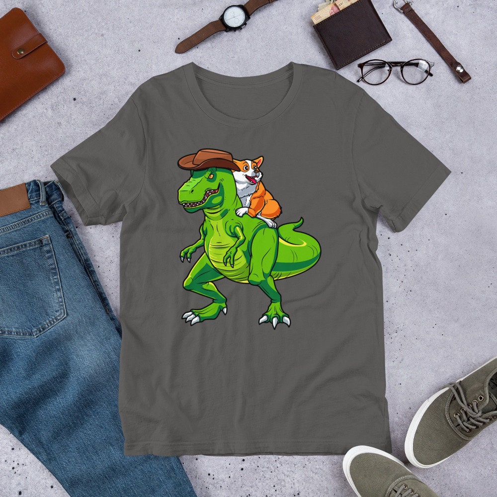 Corgi Dinosaur / Cowboy Dinosaur T-rex / Corgi Lover Gift / - Etsy