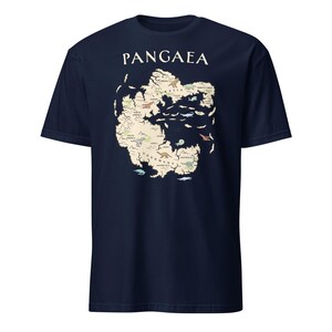 Koszulka z mapą świata Pangea, prezent dla archeologa Pangea, koszulka z globalnym ociepleniem i geologią Navy